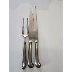Ekco Eterna Japan Stainless Steel Carving Set - Knife Fork & Serrated Blade